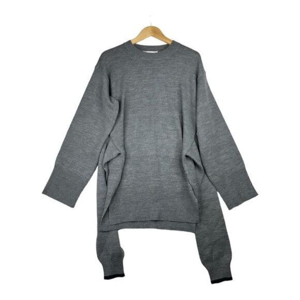 J.O.A. Womens Tie Front Knit Sweater Gray Small